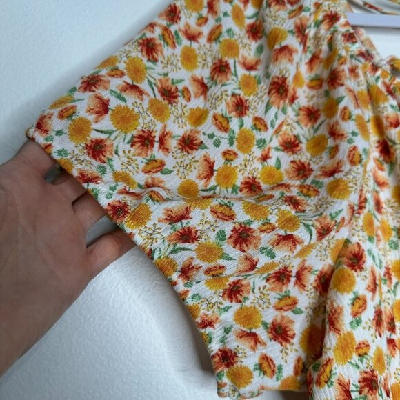 Torrid Babydoll Top 2X Floral Crinkle Gauze Lace up Back - Picture 3 of 11